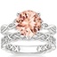18KW Morganite Entwined Celtic Love Knot Ring with Celtic Knot Diamond Ring, smalltop view