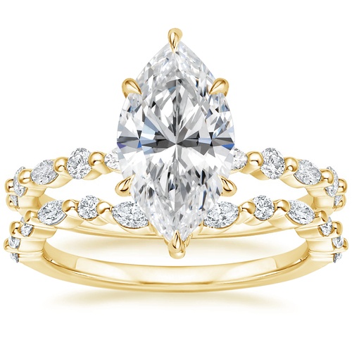 18K Yellow Gold Delicate Versailles Diamond Ring