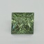 1.30 Ct. Fancy Vivid Green Princess Lab Grown Diamond