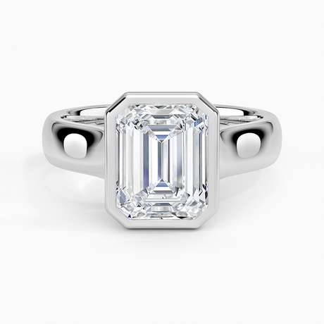 18K White Gold Luna 4mm Bezel Ring