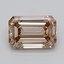 1.08 Ct. Very Light  Brown Emerald Lab Grown Diamond