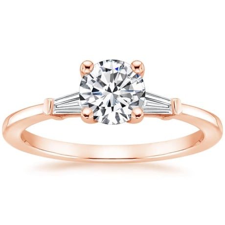 14K Rose Gold Tapered Baguette Diamond Bridal Set