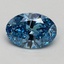 0.61 Ct. Fancy Vivid Blue Oval Lab Grown Diamond