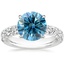 18K White Gold Ellora Half Coverage Diamond Ring, smalltop view