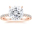 14K Rose Gold Amelie Half Coverage Diamond Ring, smalltop view