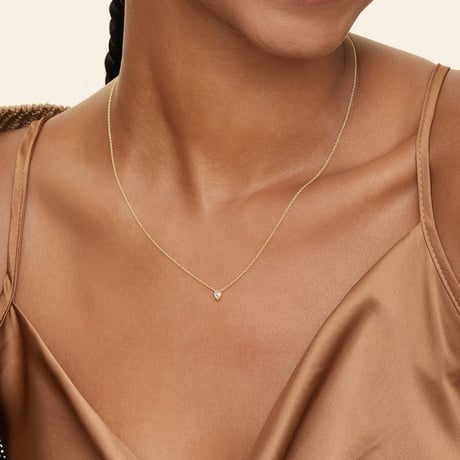 Pear Lab Diamond Bezel Solitaire Pendant (1/10 ct. tw.)