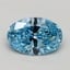 0.51 Ct. Fancy Vivid Blue Oval Lab Grown Diamond