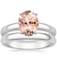 18KW Morganite 3mm Comfort Fit Bridal Set, smalltop view