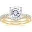 18KY Moissanite Ballad Diamond Ring (1/8 ct. tw.) with Flair Diamond Ring (1/6 ct. tw.), smalltop view