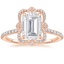 14K Rose Gold Reina Halo Diamond Ring, smalltop view