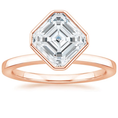 14K Rose Gold Cielo Bezel Ring