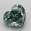 3.55 Ct. Fancy Vivid Bluish Green Heart Lab Grown Diamond
