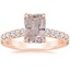 14K Rose Gold Sienna Half Coverage Diamond Ring, smalltop view