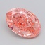 3.14 Ct. Fancy Vivid  Pink Oval Lab Grown Diamond