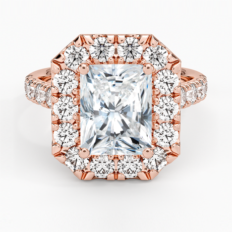 14K Rose Gold Adele Halo Diamond Ring