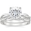 18KW Moissanite Twisted Vine Ring with Petite Twisted Vine Diamond Ring (1/8 ct. tw.), smalltop view
