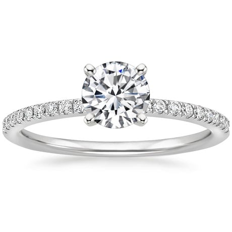 18K White Gold Ballad Diamond Ring (1/8 ct. tw.) with Flair Diamond Ring (1/6 ct. tw.)