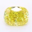 2.51 Ct. Fancy Vivid Yellow Cushion Lab Grown Diamond