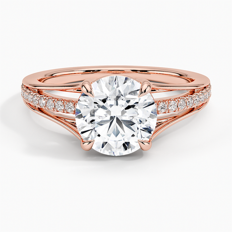 14K Rose Gold Tressa Split Shank Diamond Ring