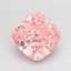 4.09 Ct. Fancy Vivid  Pink Cushion Lab Grown Diamond