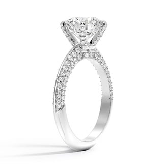 Custom Knife Edge Pavé Diamond Ring