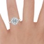 Platinum Ballerina Diamond Ring, smallzoomed in top view on a hand