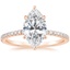 14K Rose Gold Viviana Three-Quarter Coverage Diamond Ring, smalltop view