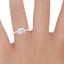 18K Yellow Gold East West Tapered Baguette Diamond Ring, smallzoomed in top view on a hand