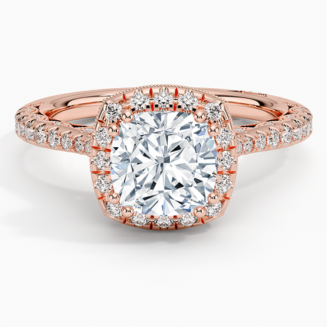 18K Rose Gold Tacori Petite Crescent Bloom Diamond Ring