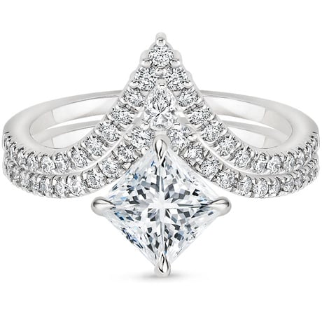 18K White Gold Nouveau Diamond Bridal Set