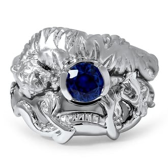 Custom Tiger and Dragon Sapphire Matched Set