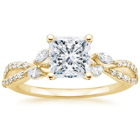18K Yellow Gold Luxe Willow Diamond Ring (1/4 ct. tw.) with Luxe Winding Willow Diamond Ring (1/4 ct. tw.)