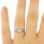 The Tisha Ring, smalltop view on a hand