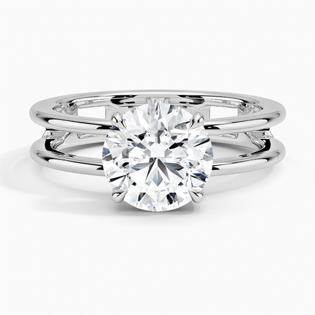 Platinum Aimee Open Double Band Solitaire Ring