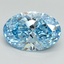 5.03 Ct. Fancy Vivid Blue Oval Lab Grown Diamond
