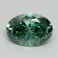 2.12 Ct. Fancy Vivid Pacific Green Oval Lab Grown Diamond