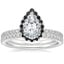 Platinum Waverly Diamond Ring with Black Diamond Accents with Luxe Ballad Diamond Ring