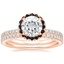 14KR Moissanite Waverly Diamond Ring with Black Diamond Accents with Luxe Ballad Diamond Ring, smalltop view