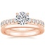 14K Rose Gold Olympia Diamond Ring with 2mm Comfort Fit Wedding Ring