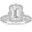 18KW Moissanite Reina Diamond Ring with Versailles Diamond Ring (3/8 ct. tw.), smalltop view