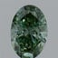 1.07 Ct. Fancy Vivid Green Oval Lab Grown Diamond