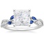 18K White Gold Luxe Willow Sapphire and Diamond Ring (1/8 ct. tw.), smalltop view