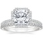 18K White Gold Quadrille Halo Diamond Ring with Luxe Sia Diamond Open Ring (1/5 ct. tw.)