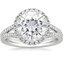 18K White Gold Fortuna Halo Diamond Ring (1/2 ct. tw.), smalltop view