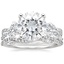 Platinum Three Stone Luxe Willow Diamond Ring with Luxe Winding Willow Diamond Ring