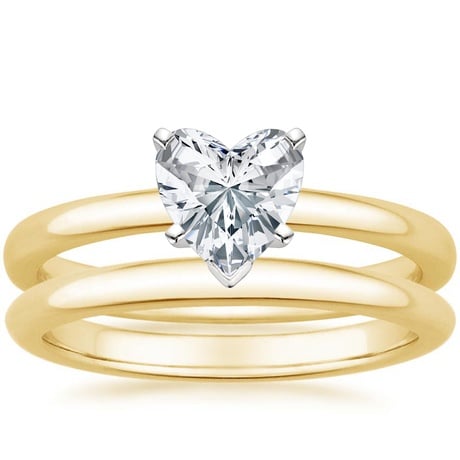 18K Yellow Gold Six-Prong 2mm Comfort Fit Bridal Set