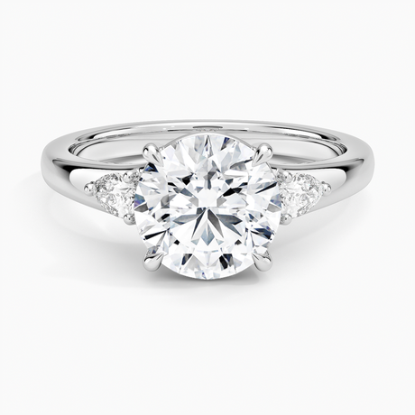 Platinum Aria Three Stone Signet Diamond Ring (1/4 ct. tw.)