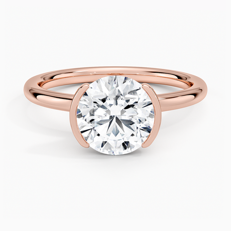 14K Rose Gold Annika Semi-Bezel Solitaire Ring
