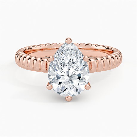 14K Rose Gold Petra Textured Solitaire Ring