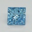0.90 Ct. Fancy Vivid Blue Princess Lab Grown Diamond